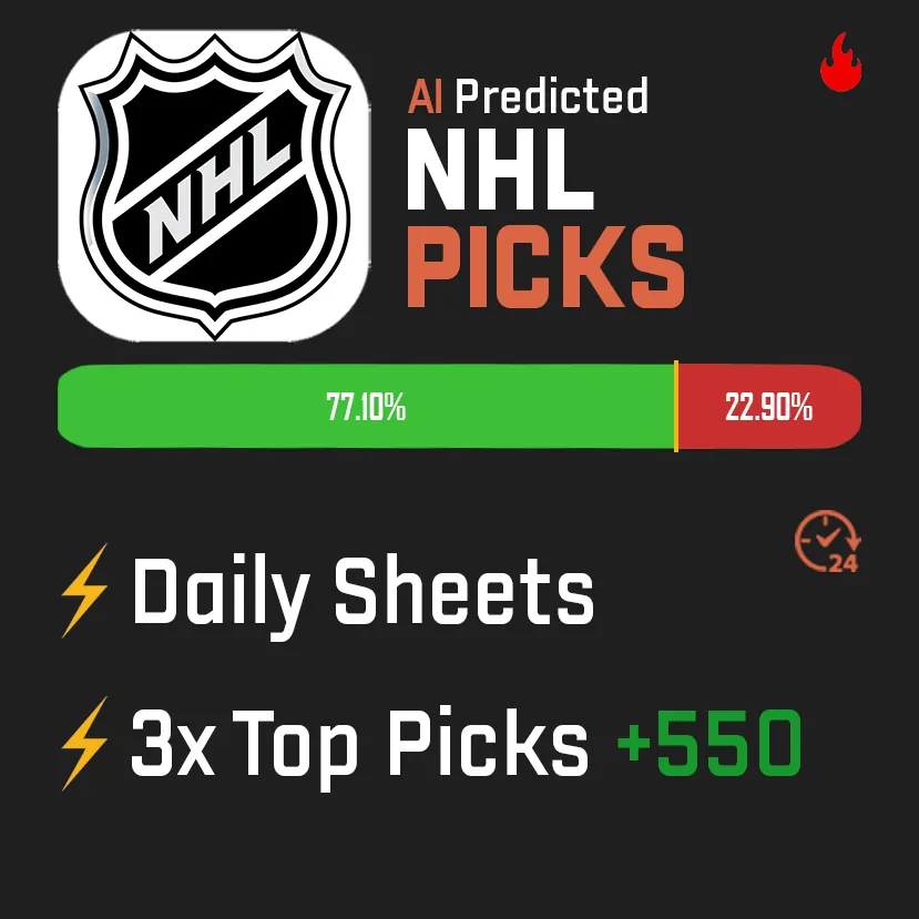 Xaslarbet NHL computer picks with a 77.10% win rate for accurate AI-driven hockey predictions.