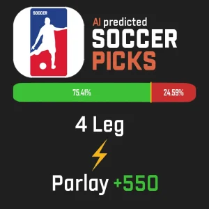 Xaslarbet Soccer AI Predicted 4-Leg +550 Parlay - 75.41% Win Rate